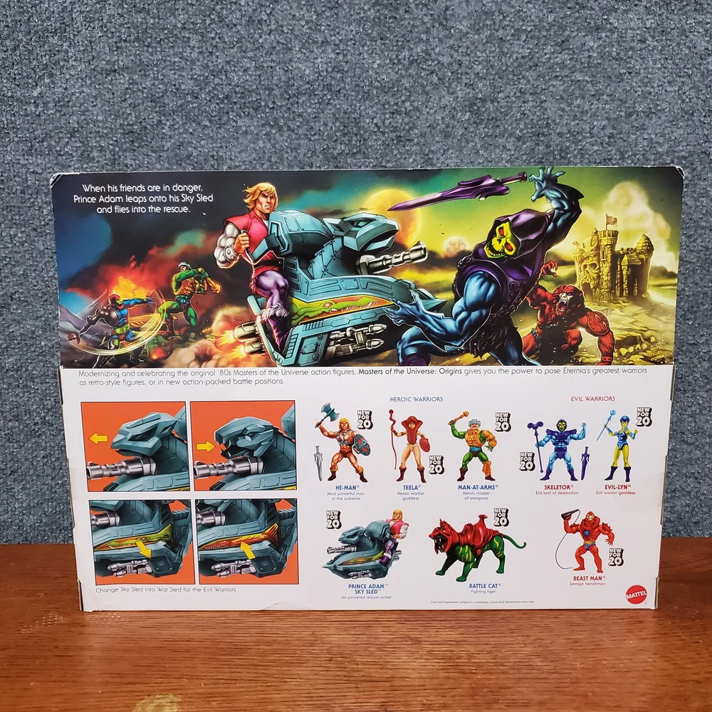 Action Figure Masters Of The Universe Origins Prince Adam With Sky Sled 2019 New